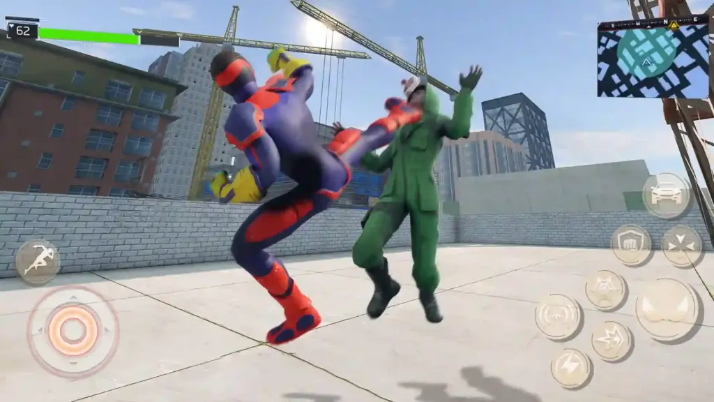 Gameplay of Spider Rope Hero MOD APK