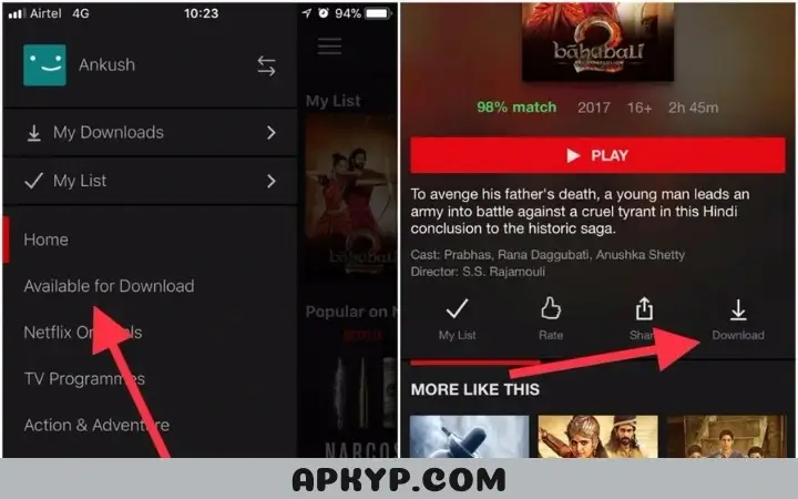 Steps to download movies on Netflix on Android, iPhone, and iPad
