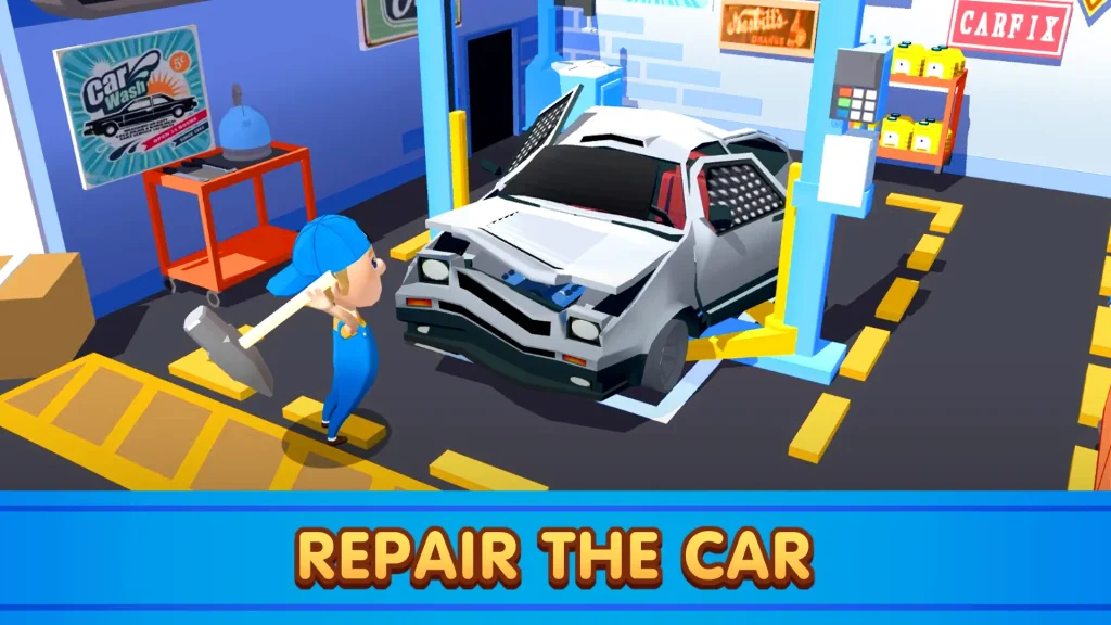 The Gameplay of Car Fix Tycoon Mod APK